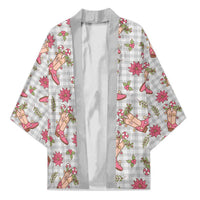 Gray Paniolo Palaka Hawaiian Cowgirl Christmas Kimono LT9 Unisex Gray - Polynesian Pride