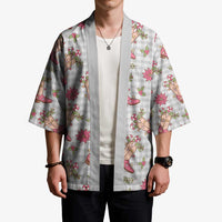 Gray Paniolo Palaka Hawaiian Cowgirl Christmas Kimono LT9 - Polynesian Pride