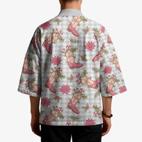 Gray Paniolo Palaka Hawaiian Cowgirl Christmas Kimono LT9 - Polynesian Pride