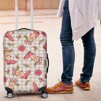 Gray Paniolo Palaka Hawaiian Cowgirl Christmas Luggage Cover - Polynesian Pride