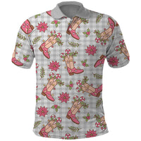 Gray Paniolo Palaka Hawaiian Cowgirl Christmas Polo Shirt LT9 Gray - Polynesian Pride