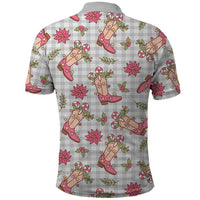 Gray Paniolo Palaka Hawaiian Cowgirl Christmas Polo Shirt LT9 - Polynesian Pride