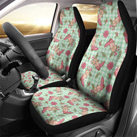 Green Paniolo Palaka Hawaiian Cowgirl Christmas Car Seat Cover - Polynesian Pride