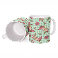 Green Paniolo Palaka Hawaiian Cowgirl Christmas Ceramic Mug LT9 - Polynesian Pride