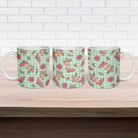 Green Paniolo Palaka Hawaiian Cowgirl Christmas Ceramic Mug LT9 - Polynesian Pride