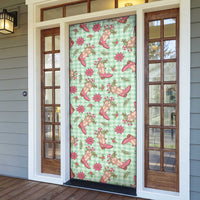 Green Paniolo Palaka Hawaiian Cowgirl Christmas Door Cover LT9 - Polynesian Pride