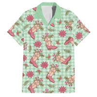 Green Paniolo Palaka Hawaiian Cowgirl Christmas Family Matching Puletasi and Hawaiian Shirt - Polynesian Pride