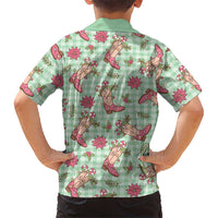 Green Paniolo Palaka Hawaiian Cowgirl Christmas Hawaiian Shirt - Polynesian Pride