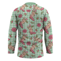 Green Paniolo Palaka Hawaiian Cowgirl Christmas Hockey Jersey LT9 - Polynesian Pride