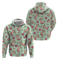 Green Paniolo Palaka Hawaiian Cowgirl Christmas Hoodie - Polynesian Pride