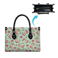 Green Paniolo Palaka Hawaiian Cowgirl Christmas Leather Bag - Polynesian Pride