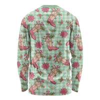 Green Paniolo Palaka Hawaiian Cowgirl Christmas Long Sleeve Shirt LT9 - Polynesian Pride