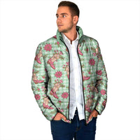 Green Paniolo Palaka Hawaiian Cowgirl Christmas Padded Jacket - Polynesian Pride