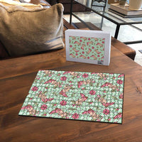 Green Paniolo Palaka Hawaiian Cowgirl Christmas Puzzle LT9 - Polynesian Pride