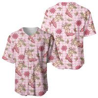 Pink Paniolo Palaka Hawaiian Cowgirl Christmas Baseball Jersey - Polynesian Pride