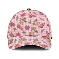 Pink Paniolo Palaka Hawaiian Cowgirl Christmas Classic Cap LT9 Universal Fit Pink - Polynesian Pride