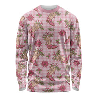 Pink Paniolo Palaka Hawaiian Cowgirl Christmas Long Sleeve Shirt LT9 Unisex Pink - Polynesian Pride