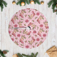 Pink Paniolo Palaka Hawaiian Cowgirl Christmas Tree Skirt - Polynesian Pride