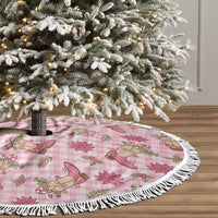 Pink Paniolo Palaka Hawaiian Cowgirl Christmas Tree Skirt - Polynesian Pride