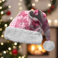 Paniolo Palaka Hawaiian Cowgirl Christmas Santa Hat LT9 With Fur Pink - Polynesian Pride