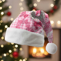 Paniolo Palaka Hawaiian Cowgirl Christmas Santa Hat LT9 Without Fur Pink - Polynesian Pride