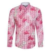 Paniolo Palaka Hawaiian Cowgirl Family Matching Long Sleeve Bodycon Dress and Hawaiian Shirt - Polynesian Pride