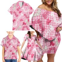 Paniolo Palaka Hawaiian Cowgirl Family Matching Off Shoulder Short Dress and Hawaiian Shirt - Polynesian Pride
