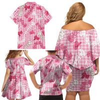 Paniolo Palaka Hawaiian Cowgirl Family Matching Off Shoulder Short Dress and Hawaiian Shirt - Polynesian Pride