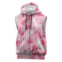 Paniolo Palaka Hawaiian Cowgirl Sleeveless Zip Hoodie LT9 Pink - Polynesian Pride