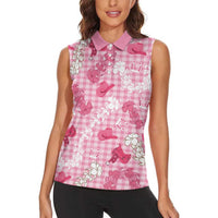 Paniolo Palaka Hawaiian Cowgirl Women Sleeveless Polo Shirt - Polynesian Pride
