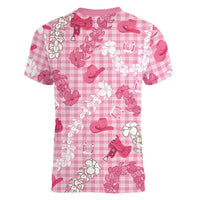 Paniolo Palaka Hawaiian Cowgirl Women V-Neck T-Shirt LT9 - Polynesian Pride