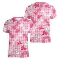 Paniolo Palaka Hawaiian Cowgirl Women V-Neck T-Shirt LT9 - Polynesian Pride