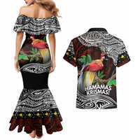 Papua New Guinea Christmas Couples Matching Mermaid Dress and Hawaiian Shirt LT9 - Polynesian Pride