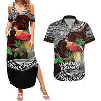 Papua New Guinea Christmas Couples Matching Summer Maxi Dress and Hawaiian Shirt LT9 Black - Polynesian Pride