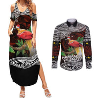 Papua New Guinea Christmas Couples Matching Summer Maxi Dress and Long Sleeve Button Shirt - Polynesian Pride