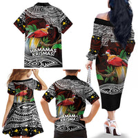 Papua New Guinea Christmas Family Matching Off The Shoulder Long Sleeve Dress and Hawaiian Shirt - Polynesian Pride