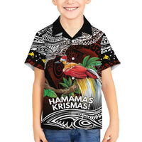 Papua New Guinea Christmas Family Matching Off The Shoulder Long Sleeve Dress and Hawaiian Shirt - Polynesian Pride