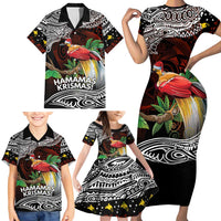 Papua New Guinea Christmas Family Matching Short Sleeve Bodycon Dress and Hawaiian Shirt LT9 - Polynesian Pride