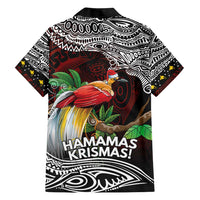 Papua New Guinea Christmas Family Matching Short Sleeve Bodycon Dress and Hawaiian Shirt - Polynesian Pride