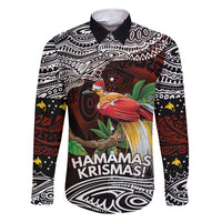 Papua New Guinea Christmas Family Matching Short Sleeve Bodycon Dress and Hawaiian Shirt LT9 Dad's Shirt - Long Sleeve Black - Polynesian Pride