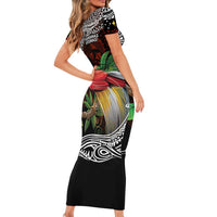 Papua New Guinea Christmas Short Sleeve Bodycon Dress - Polynesian Pride