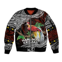 Papua New Guinea Christmas Sleeve Zip Bomber Jacket - Polynesian Pride