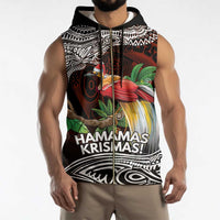 Papua New Guinea Christmas Sleeveless Zip Hoodie - Polynesian Pride