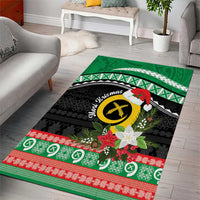 Vanuatu Pig's Tusk Meri Krismas! Area Rug Vanuatuan Sand Drawing Pattern - Polynesian Pride