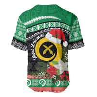 Vanuatu Pig's Tusk Meri Krismas! Baseball Jersey Vanuatuan Sand Drawing Pattern - Polynesian Pride