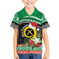 Vanuatu Pig's Tusk Meri Krismas! Family Matching Long Sleeve Bodycon Dress and Hawaiian Shirt Vanuatuan Sand Drawing Pattern - Polynesian Pride