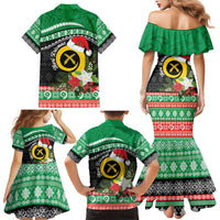 Vanuatu Pig's Tusk Meri Krismas! Family Matching Mermaid Dress and Hawaiian Shirt Vanuatuan Sand Drawing Pattern - Polynesian Pride