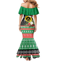 Vanuatu Pig's Tusk Meri Krismas! Family Matching Mermaid Dress and Hawaiian Shirt Vanuatuan Sand Drawing Pattern - Polynesian Pride