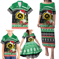 Vanuatu Pig's Tusk Meri Krismas! Family Matching Puletasi and Hawaiian Shirt Vanuatuan Sand Drawing Pattern - Polynesian Pride