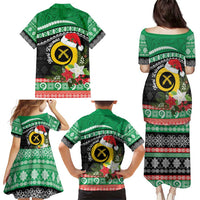 Vanuatu Pig's Tusk Meri Krismas! Family Matching Puletasi and Hawaiian Shirt Vanuatuan Sand Drawing Pattern - Polynesian Pride